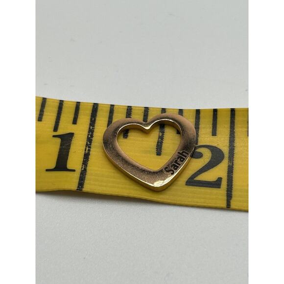 18K Rose Gold Plated Heart Pendant Charm Engraved Sarah New - Picture 3 of 3